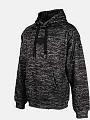 Stafu Prime Unisex Kapüşonlu, Uzun Kollu Signature Desenli Siyah Sweatshirt