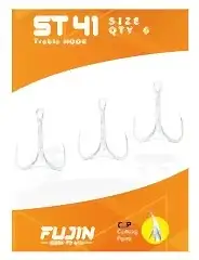 Fujin ST41 Üçlü Maket Balık İğnesi Nickel